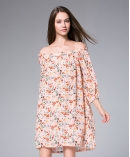 Flowers Printed silk crepe mini  dress